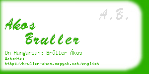 akos bruller business card